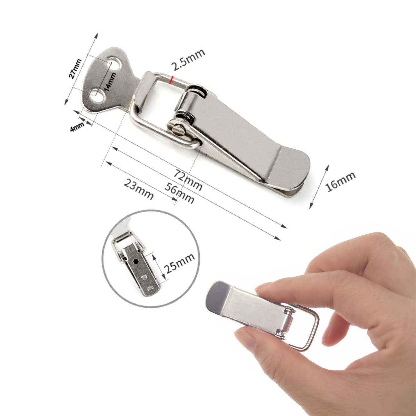 Stainless Steel Butterfly Latch Lock - Spring Loaded Mechanism For ...