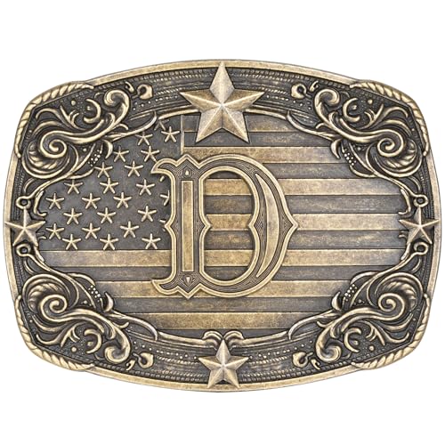 Image of Western Belt Buckle for Men Women Initial Letter A to Z Cowboy Belt Buckle Texas Buckle hebillas vaqueras para hombre