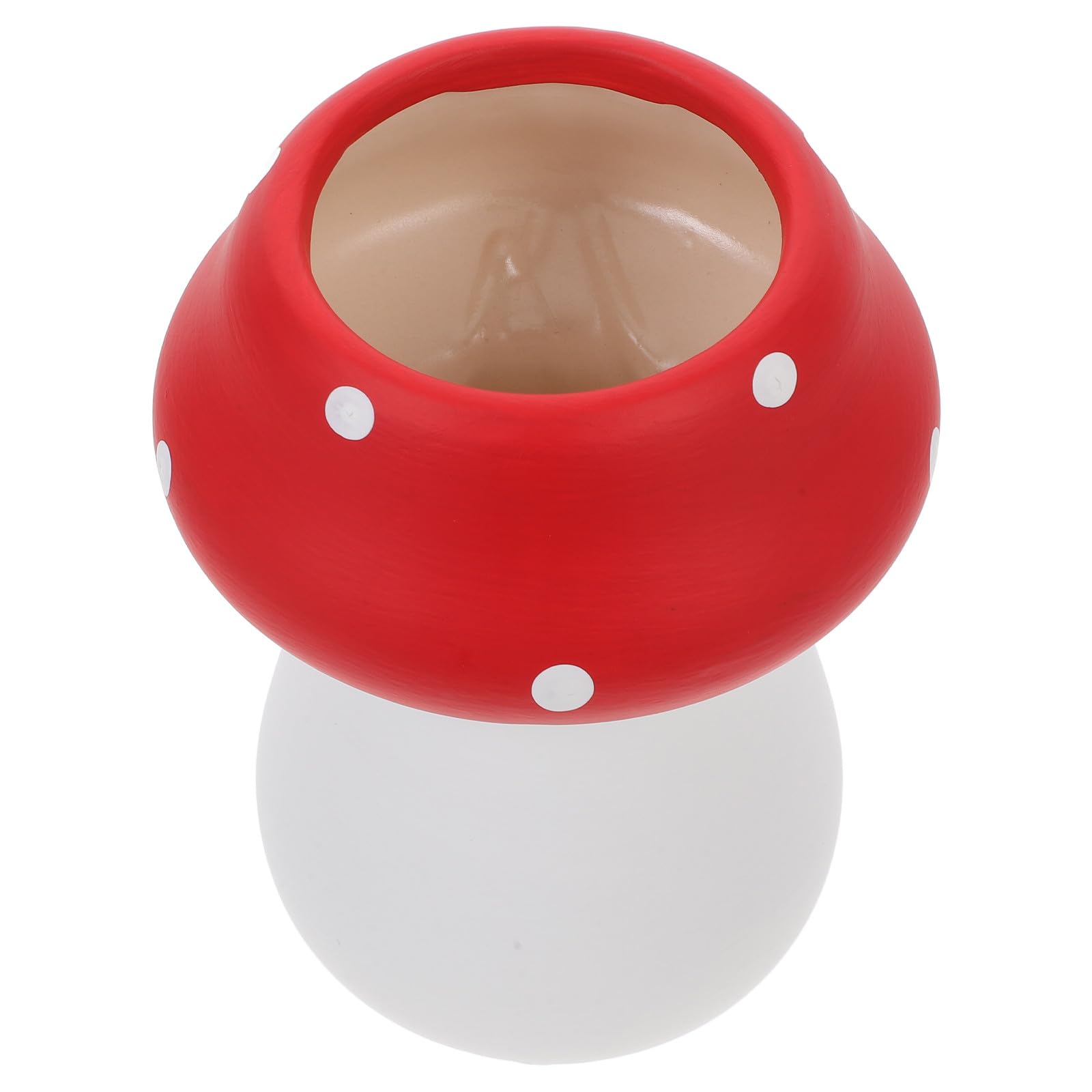 Pot de fleur en ceramique champignon rouge decoratif stable
