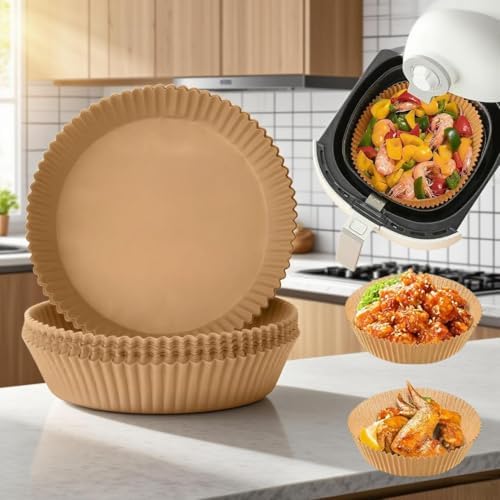100 PCS Air Fryer Mats Liners 8” Round Air fryer Oven, Water Proo...