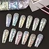 Holographic Aurora Opal Nail Flakes,12 Colors Iridescent Mermaid Nail Powder Gradient Ice Slag Nail Sequins Spring Summer for Gel Polish, Acrylic Nails, DIY Manicure & Resin Craft Supplies #3