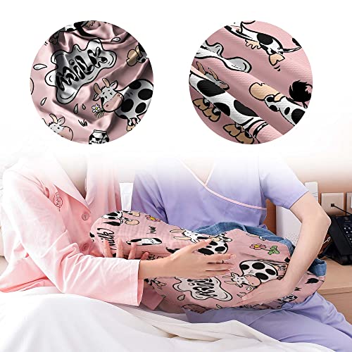 Image of Cute Cartoon Cows Newborn Swaddle Blankets With Hat Sets Newborn Receiving Blanket For Boy Girl Swaddle Sack Shower Infant Gift