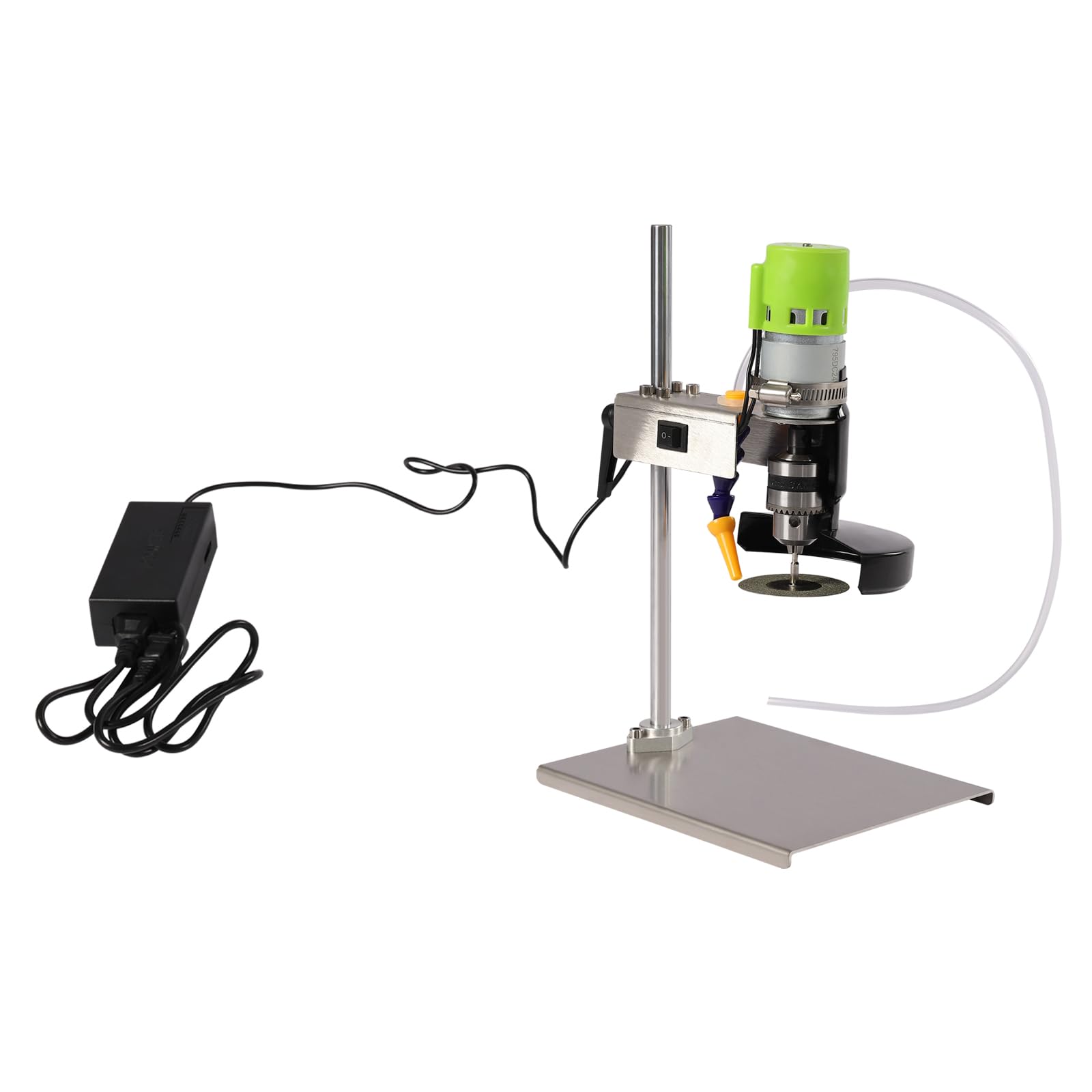 Coupe-verre 24 V pour bouteilles, 150 W, coupe-bouteilles en verre, électrique, 6000 tr/min, avec réglage à sept vitesses, base rectangulaire, 0 à 360 °, rotation libre