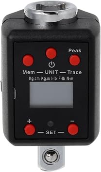 Digital Torque Meter, Digital High Torque Wrench 1.5-1000nm Adapter 1/4 3/8 1/2 3/4 Drive Microtorque Electric Torque Tester, 17,45308