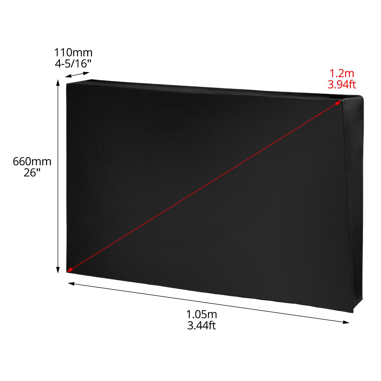 QWORK Copertura TV Esterna 40-42" Oxford 600D Resistente alle Intemperie