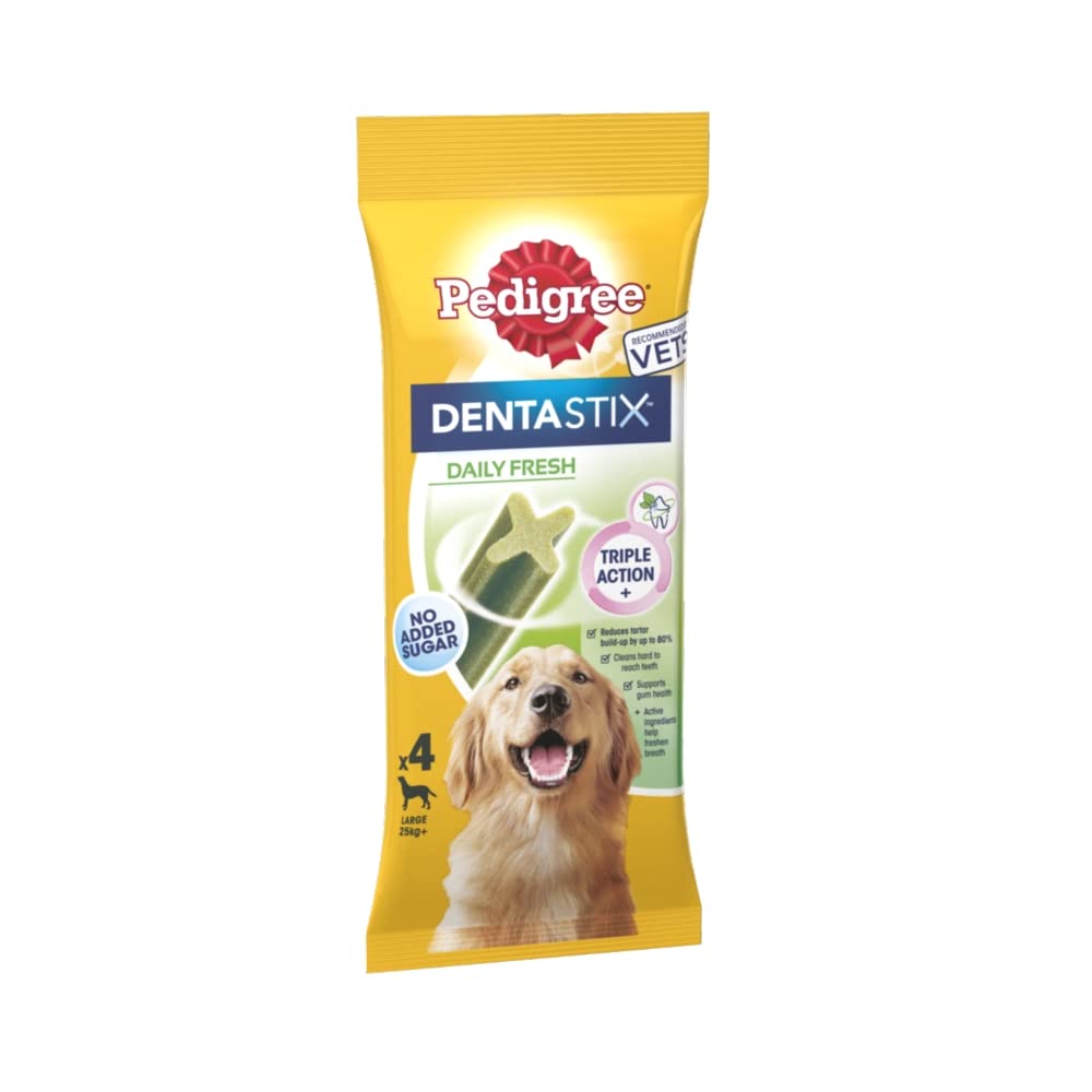 PEDIGREE Dentastix Fresh Daily - Mastica dentale per cani di taglia grande, 4 bastoncini