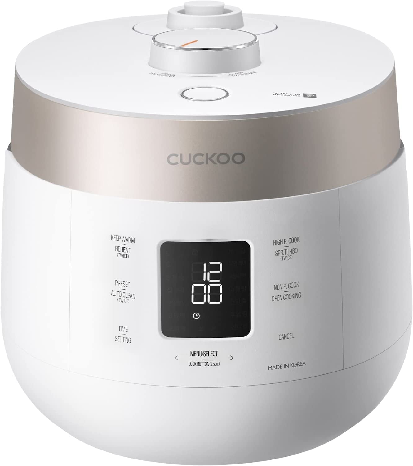 Photo 1 of CUCKOO CRP-ST1009F 10-Cup (Uncooked) Twin Pressure Rice Cooker & Warmer 12 Menu Options: High/Non-Pressure Steam & More, Made in Korea,White 10 Cup White