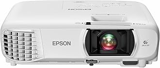 Epson Home Cinema 1080 3-chip 3LCD 1080p Projector, 3400 lumens Color & White Brightness, Streaming/Gaming/Home Theater, Built-in Speaker, Auto Picture Skew, 16,000:1 Contrast, Dual HDMI-White, Medium