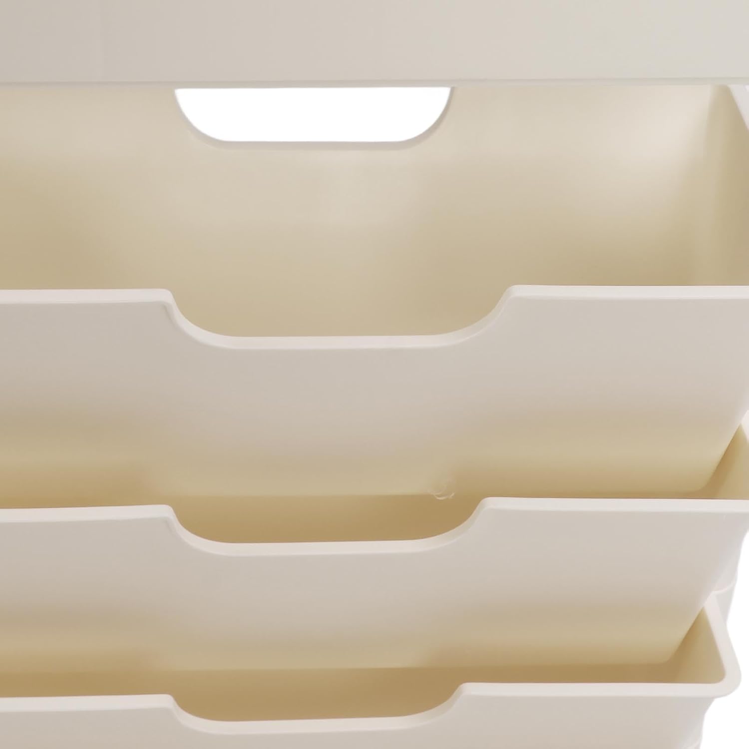 Movable Bookshelf Cart, 5 Tier Rolling Book Cart with Wheels, Plastic Storage Trolley for Office Dorm Classroom, Multifunctional Rack (Beige)