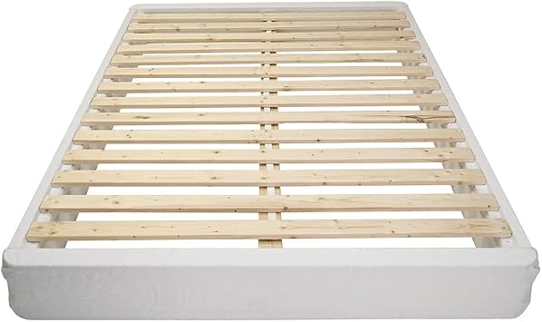 Happsy Organic Full Bed Foundation - Heavy Duty Pine Wood Mattress Base - Eco-Friendly - Flat Pack - 75"x53"x7"