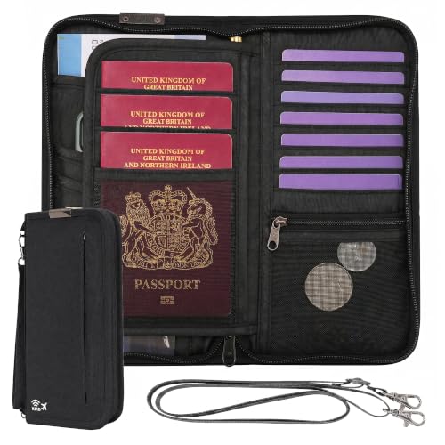 Image of Neck Wallet Lightweight RFID Blocking Waterproof Travel Pouch Passport Wallets for Women Men