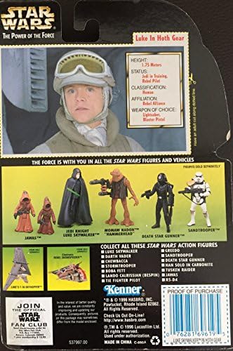 Star Wars, The Power of the Force Green Card, Luke Skywalker in Hoth Gear Action Figure, 3.75 Inches image 4