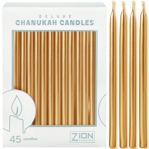 Bougies Menorah Aviv œil Doré 14 cm idéales pour célébrer Hanoucca en famille