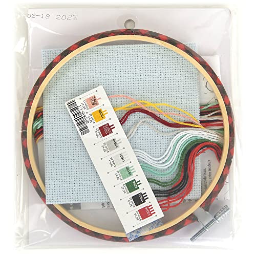 Image of Dimensions Truck Gnomes Counted Cross Stitch Kit, 6 inch D, Blue,Red 6