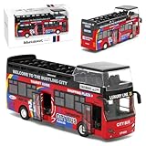 OZXVXZO Mini Bus Spielzeug, Doppelstock Legierung Bus, Rot Spielzeugauto-Modell, Buses Modell Spielzeugautos Set Kinder Auto Modells Spielzeug Trägheits Spielzeugs Geburtstag Geschenk für Kinder-C