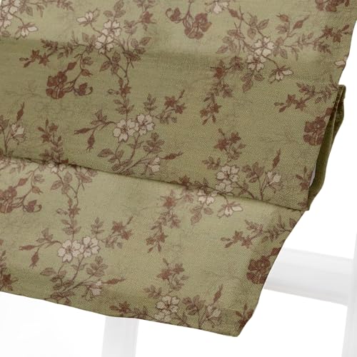 Image of TWOPAGES No Drill Cordless Vintage Floral Print Roman Shades Linen Textured Roman Blinds for Windows, Custom Made Room Darkening Light Filtering Roman Window Shades, Scarlett, 1 Piece