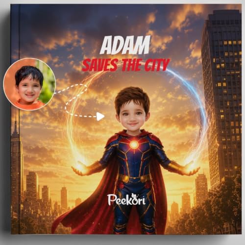 Image of Personalized Superhero Storybook for Kids | Custom Name & Photo Adventure Book | Personalized Bedtime Story Book for Girl | Unique Birthday Gift for Children (Saves The City)