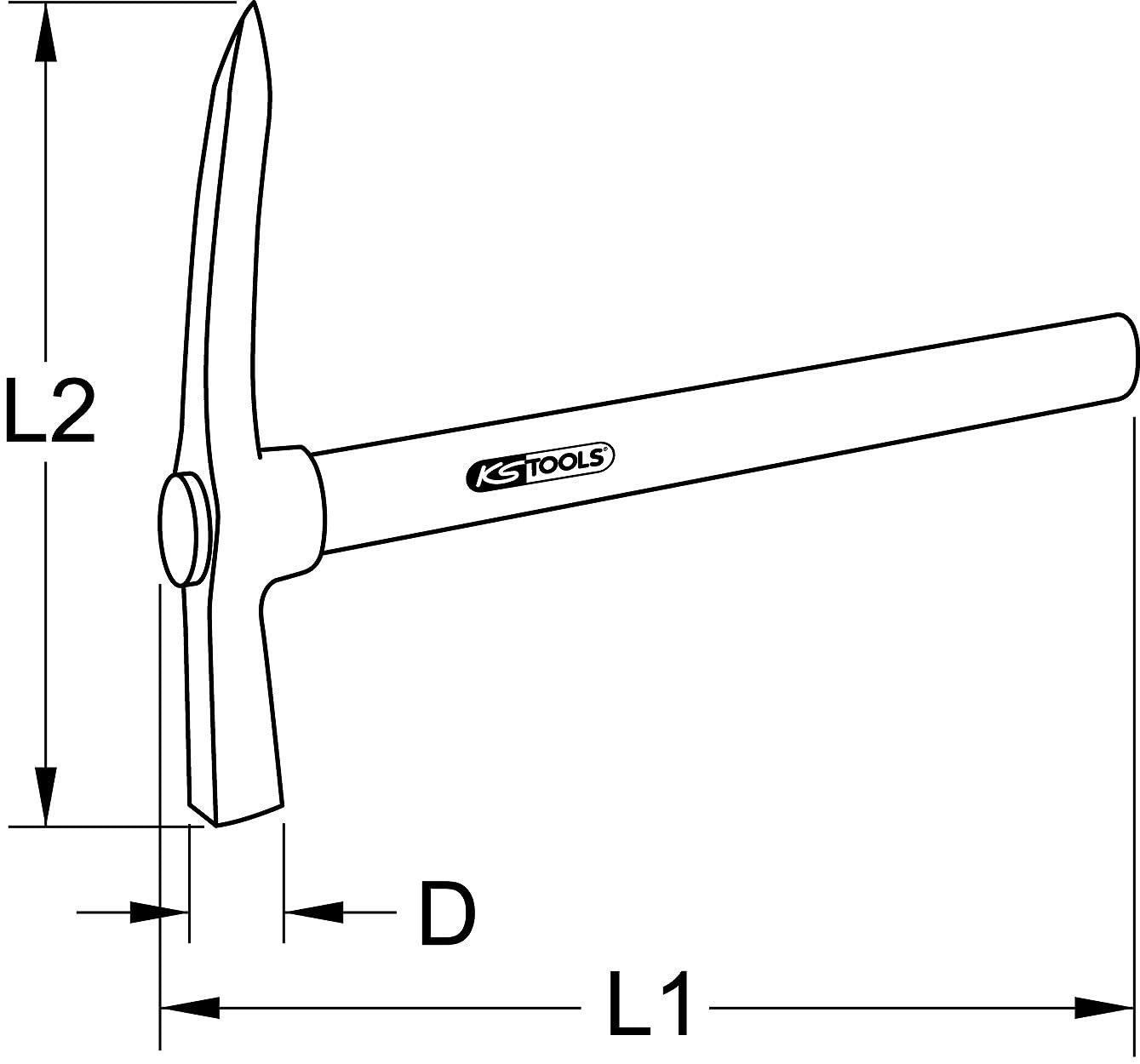 KS Tools 140.1220 Martillo para escoria