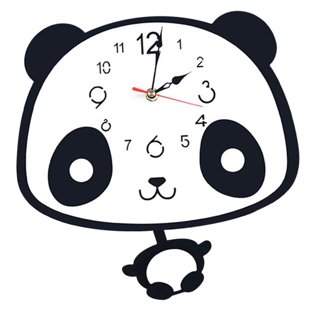 Horloge panda Mipcase silencieuse suspendue pour chambre enfant