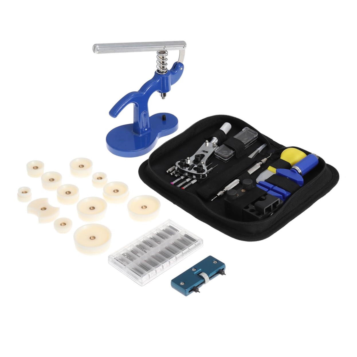 409 Piezas Kit de Herramientas de reparación de Relojes Herramienta de Correa de Reloj eliminación del Enlace del Reloj Kit reparación Relojes Atornillador de bateria Reloj abridor