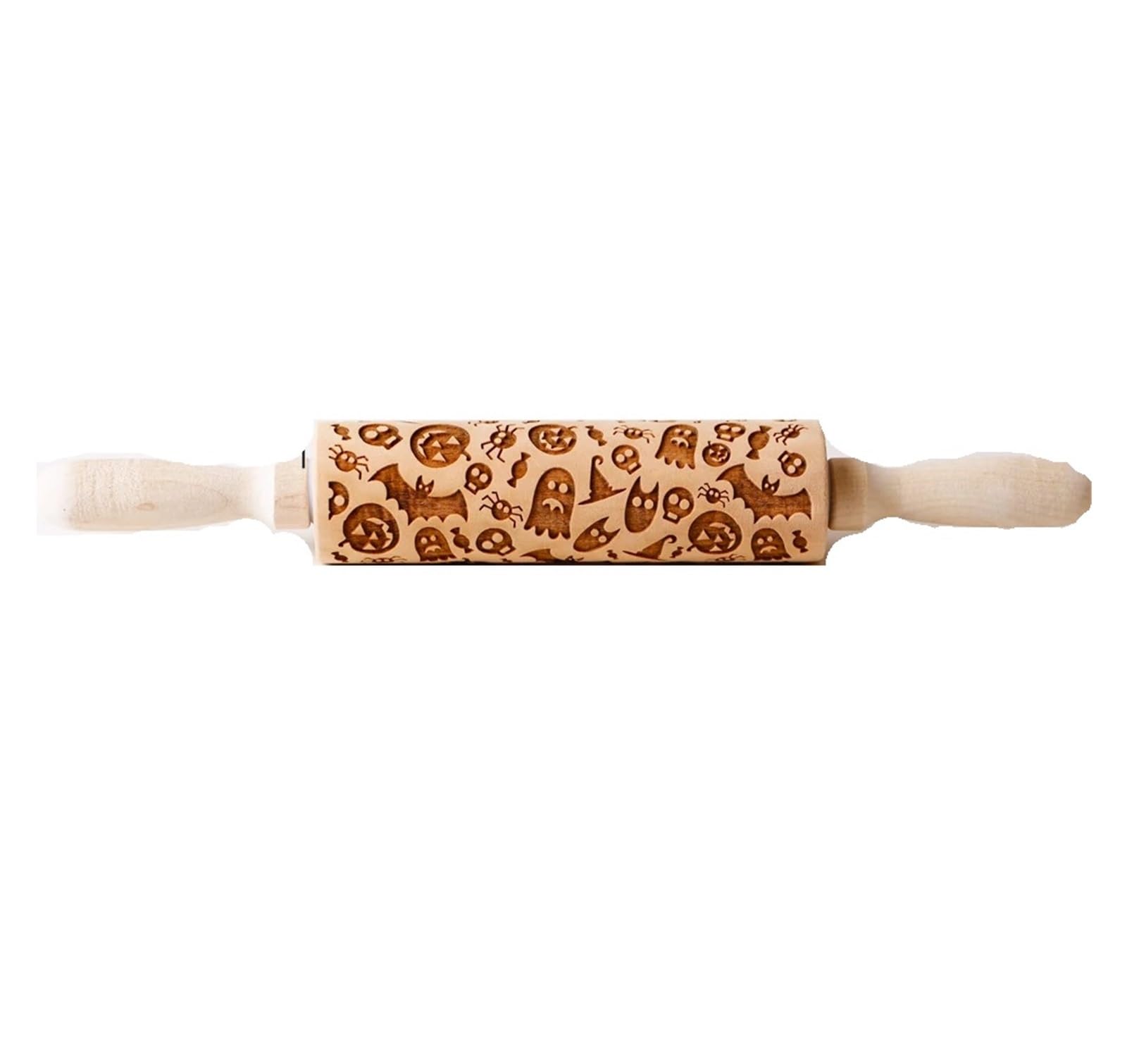 Rodillo de Madera de 13,7 Pulgadas con patrón for repostería de Cocina, Herramientas for Hornear, Grabado Profundo, Sello for Galletas. para Cocina, Pastelería