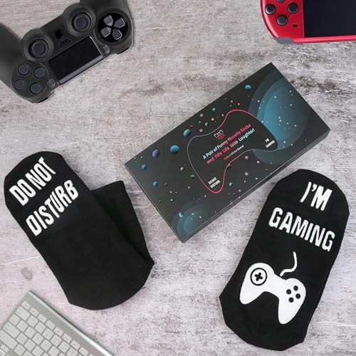 Nirohee Do Not Disturb I'm Gaming Socks,Fathers Day Dad Gifts for Husband Dad Son,Novelty Funny Socks for Men,Teen Boys Mens Gift Ideas,Birthday Gifts for Men,Easter Basket Stuffers for Teens Adults - Thumbnail 7