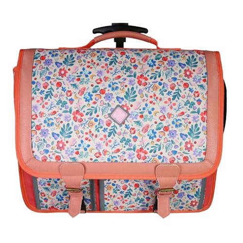 BODYPACK - Cartable à Roulettes Bloom 41cm - Fille - Recyclé - 2 Compartiments - Roues Lumineuses - Polyester - Cartable Scolaire Primaire