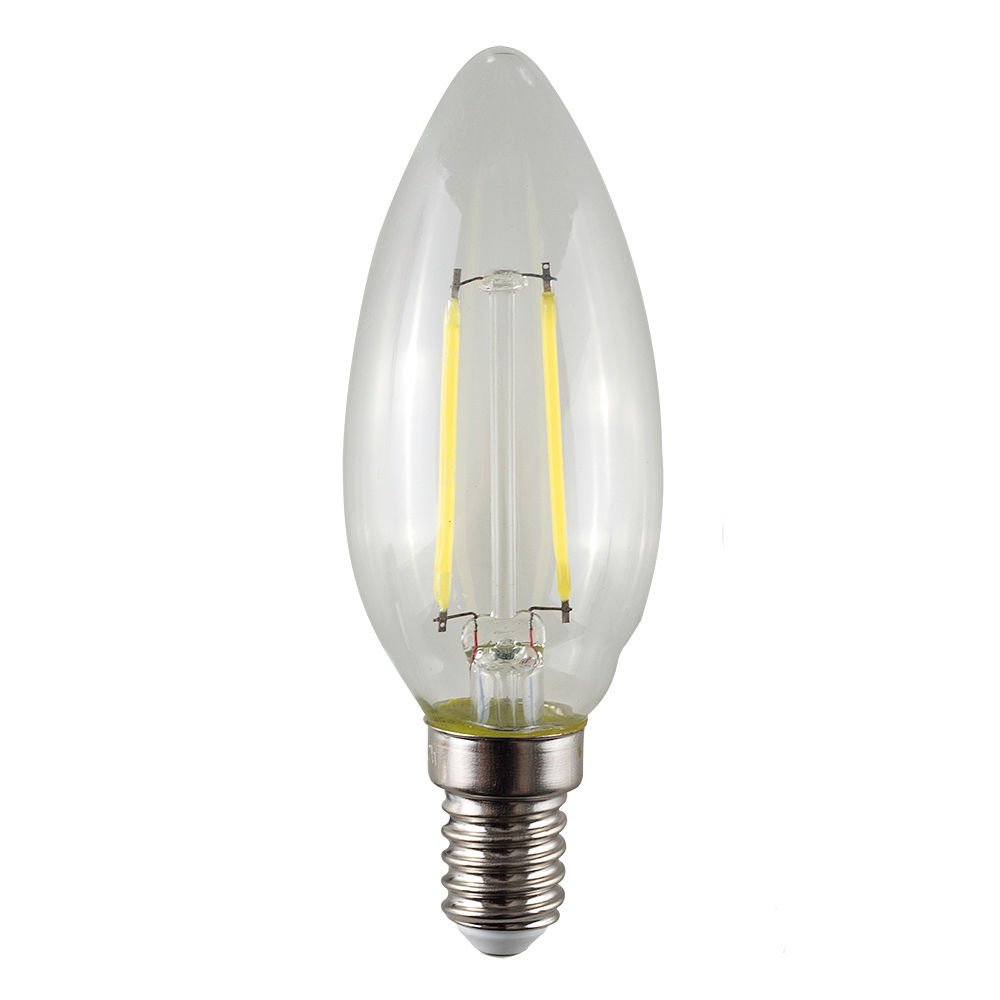 Bombilla LED de filamento industrial vintage Edison A+ (4 W SES E14 vela regulable - C, 1)
