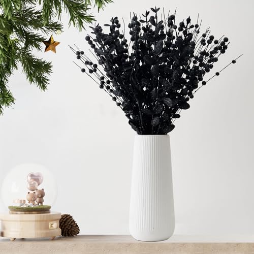 CristBest 24-Pack Christmas Tree Picks Ornaments, Artificial Glitter Berry Stem Glittery Twigs Ornaments for Christmas Tree Decorations, Small Vase, Holiday, Wedding, Party Decorations (Green) - image 4