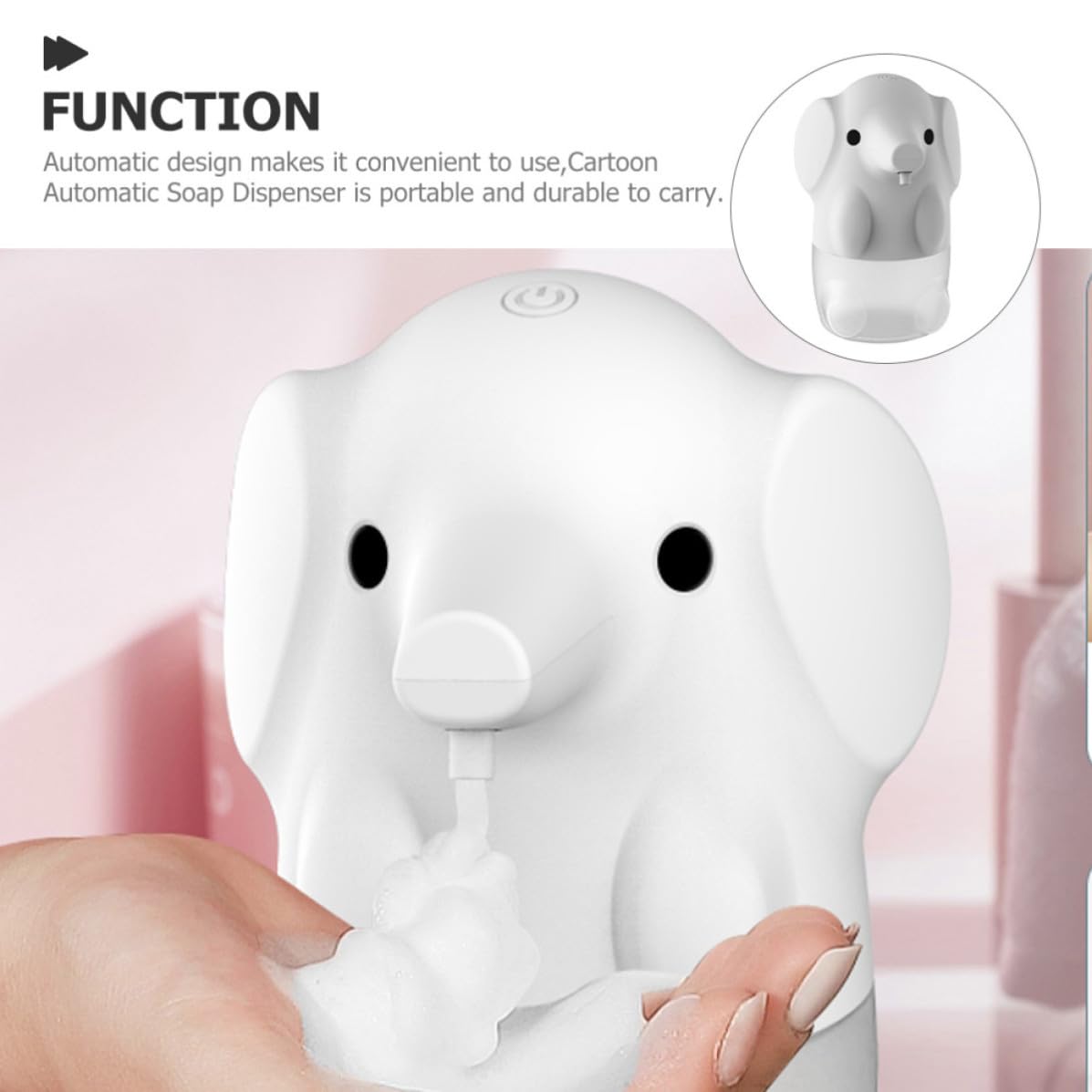 Dispensador Automático de Jabón Líquido 250ml USB Recargable Blanco