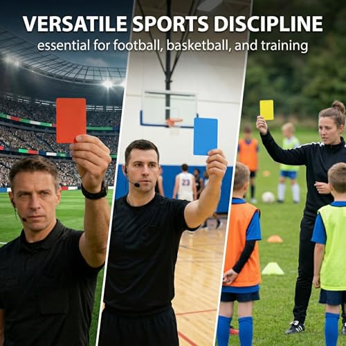 6 Stück Teiliges Schiedsrichter-kartenset aus Dickem PVC mit Roten Gelben und Blauen Karten Leichte Handhabung Wetterfest für Fußball Basketballspiele Geeignet für Profi