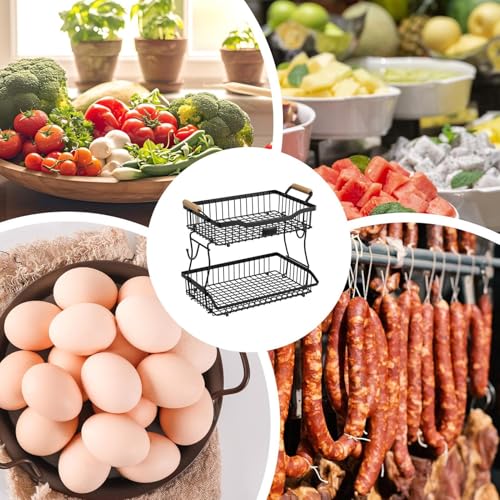 Encimera de almacenamiento de frutas y soporte de verduras para cocina 5