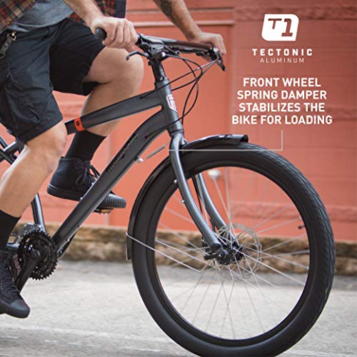 Image of Mongoose Envoy Cargo Bike for Adult, 24-Speed Trigger Shifter, 26-Inch Wheels, Aluminum Cargo Frame, Internal Cable Routing, Mechanical Disc Brake, with Two Large Weather Resistant Cargo Bags