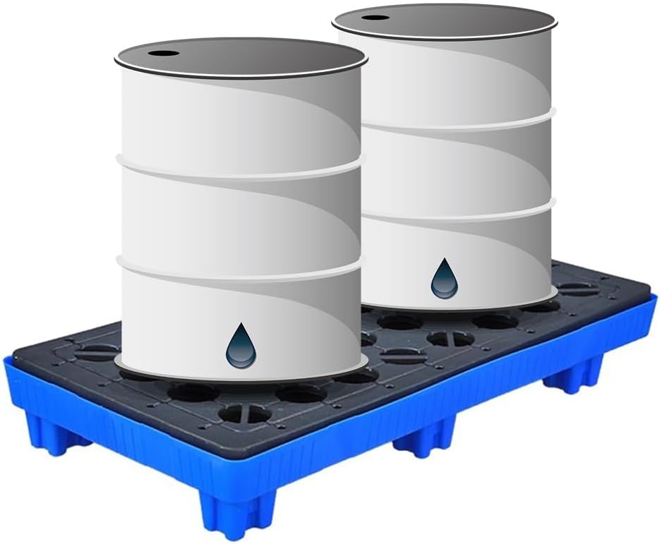 2/4-Drum Platform Modular Spill Containment Platforms with Grating, Spill Containment Pallets(120 * 120 * 17cm)(120 * 60 * 17cm)