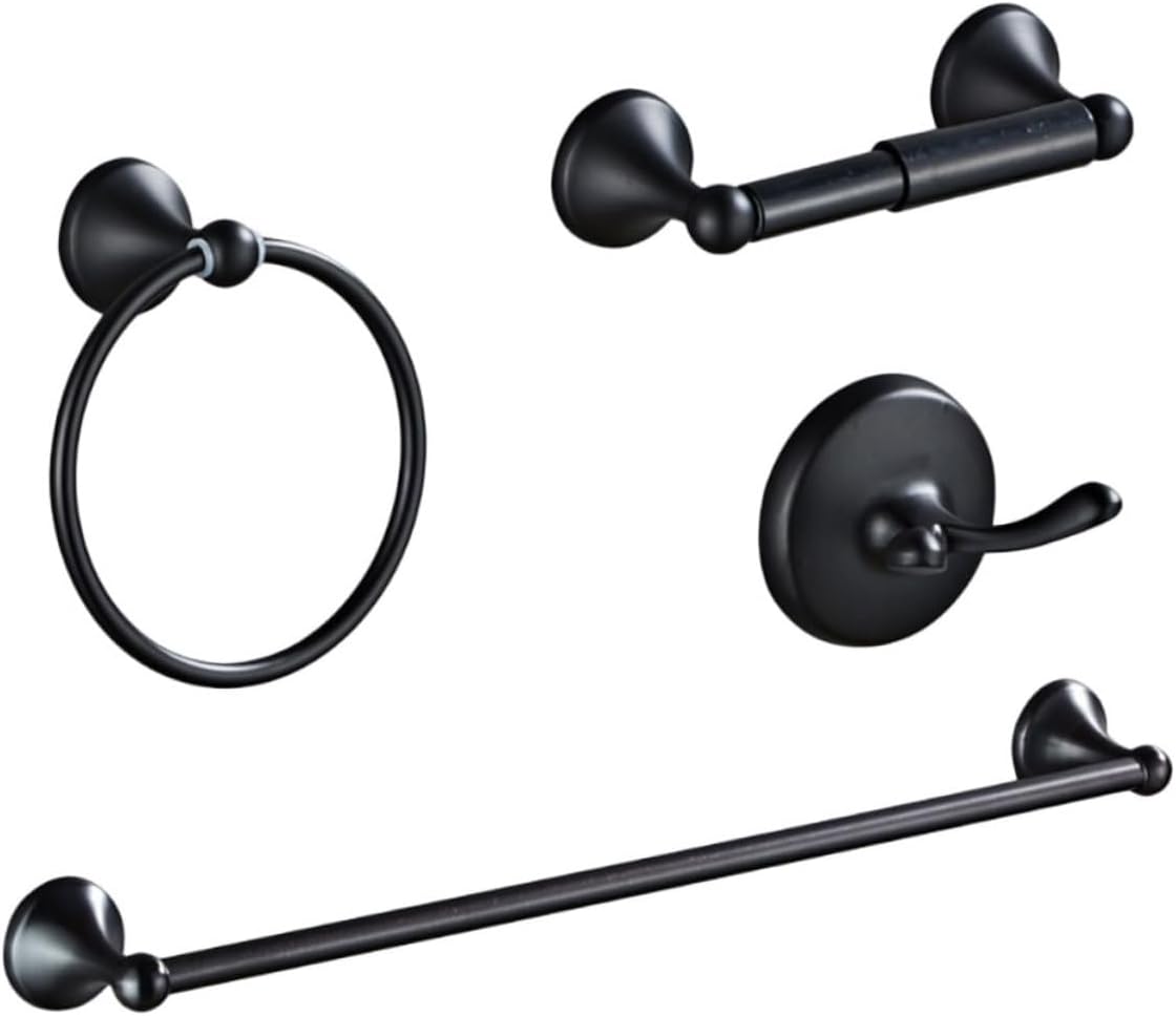Gadpiparty Stainless Steel Bathroom Towel Holder Set Black Towel Rack with Elegant Design Space-Saving Scratch-Resistant for Modern Bathroom Decor