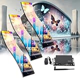 INWIXA Self-Adhesive LED Flexible Transparent Film Screen for Retail Windows, Storefronts, Glass Doors and Many More for Digital Advertising | Sunlight-Readable Display (P10, 3 Pack with TB20 Box)