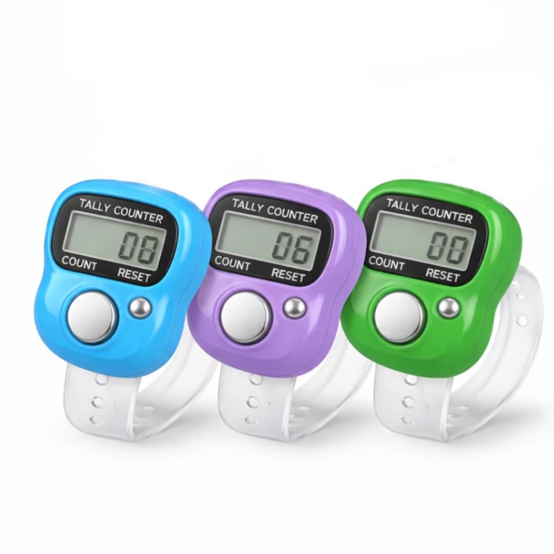 Finger Counter – Portable Digital Hand Jaap Counter, Chanting & Mantra Jap Counting Machine, Mini Mala Electronic Tally Counter Ring - Pack of 3-image-24