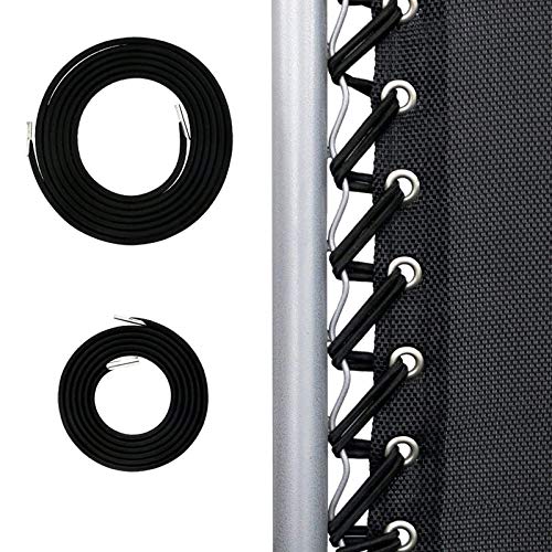 GiBot Professional Replacement Cords for Zero Gravity Chair, Chair Laces Elastic Repair Cords for Faulkner, Lafuma, Caravan Sports, Xtremepower US, 4 Cords, Black