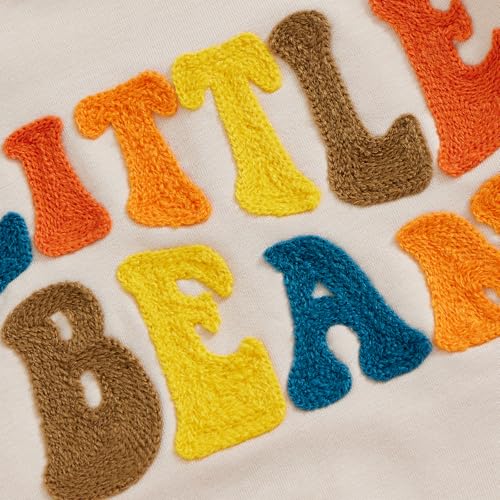 Baby Girl Boy Fall Outfits Little Bean Embroidery Long Sleeve Sweatshirt Shirt Pants Set Infant Toddler Clothes4