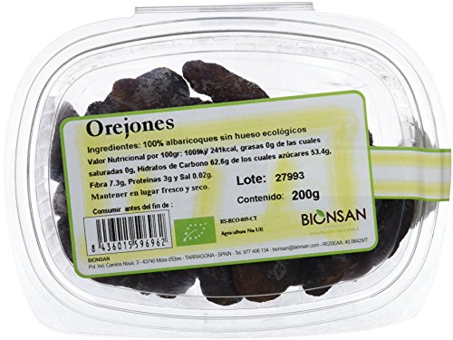 Bionsan Orejones de Albaricoque Ecológicos - 3 Cajitas de 200 gr - Total: 600 gr