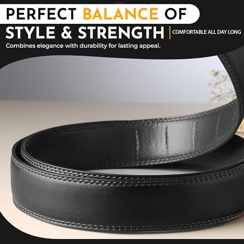Image of Men's Vegan Leather Belt for Men, Formal /Casual,Autolock| Fit on up to 38 Inches Waist size