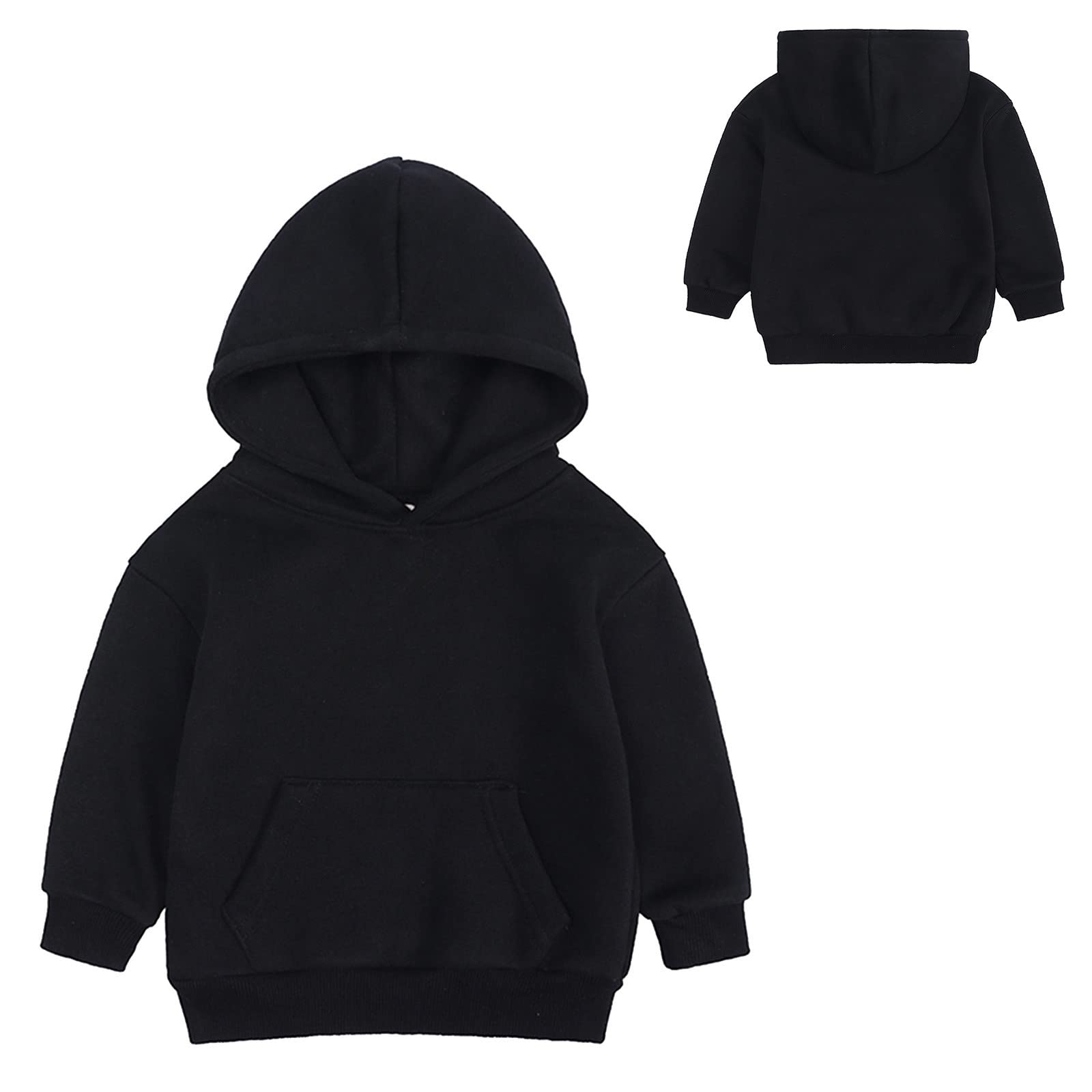 Felpa in Pile con Cappuccio Tinta Unita per Bambini, Neonati, Ragazzi e Ragazze, Pullover.