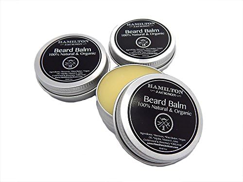 3 Beard Balm Set Natural Organic Conditioning Oils. Best Beard Softening Conditioner for Men Handcrafted in London in Gift Box. with Shea Butter, Beeswax, Sunflower Oil, Jojoba, Argan Oil Moustache