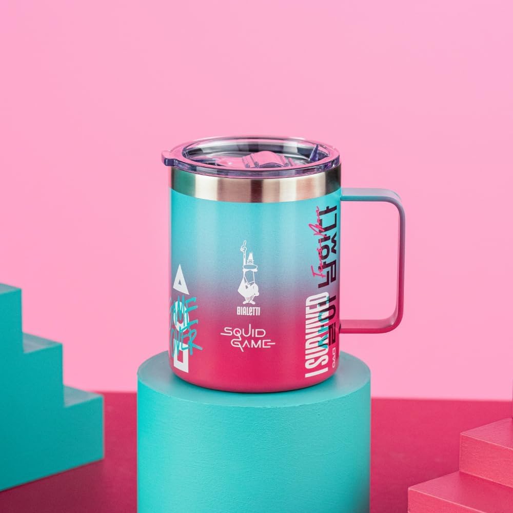 Bialetti Kubek Camp Squid Game©, 420 ml, stal nierdzewna, podwójna ściana