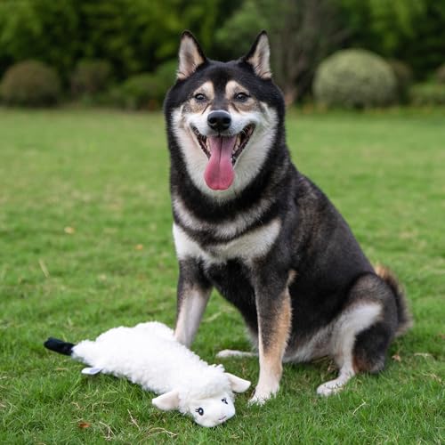 Image of 2-in-1 Fun Skin Stuffless Dog Squeaky Toy by Best Pet Supplies - Sheep & Cow, Medium
