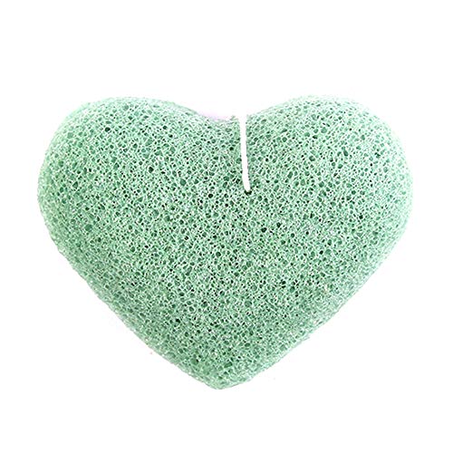 1 unid esponja de limpieza en forma de corazón exfoliador natural konjac esponja facial para el cuidado tipo de piel lavado cara Puff esponja facial