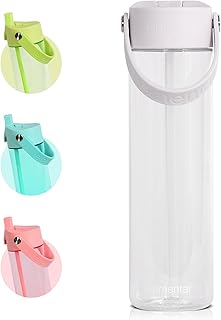 Elemental Splash Water Bottle with Straw - BPA-Free Tritan Plastic Reusable Water Bottle with Strap - Ideal for Travel, Gy...