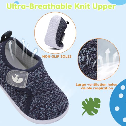 Image of FEETCITY Baby Boys Girls First Walking Shoes Infant Sneakers Crib Shoes Breathable Lightweight Slip On Shoes
