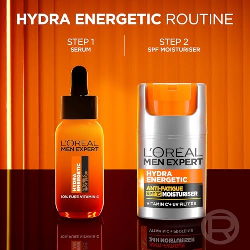 L’Oréal Paris Men Expert Anti-fatigue Duo Gift Set for Men, Vitamin C Shot Serum 30ml and Anti-fatigue Moisturiser With SPF 50ml, Hydra Energetic Duo With Vitamin C*, for Dull and Dry Skin - Image 6