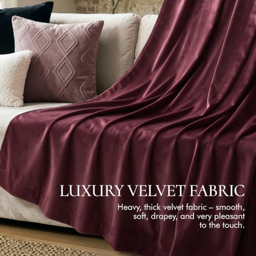 Image of MIULEE Ruby Red Blackout Velvet Curtains Drapes 108 Inch Long 52 inchx108 inch